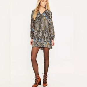 Free People Rain Or Shine Floral Paisley Lace-Up Dress in Size M